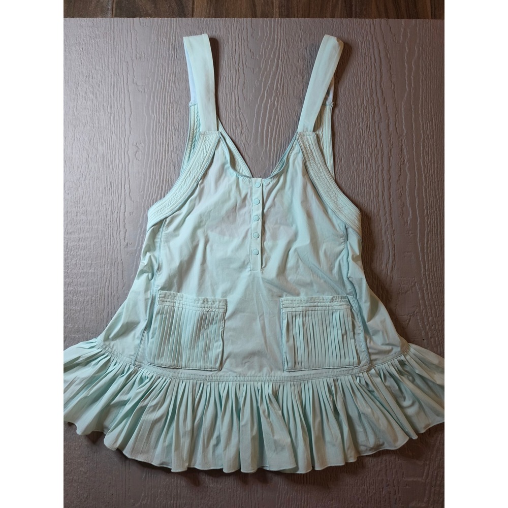 Free People Movement Just Happy Camping Top teal Pleated Ruffle Tank Medium